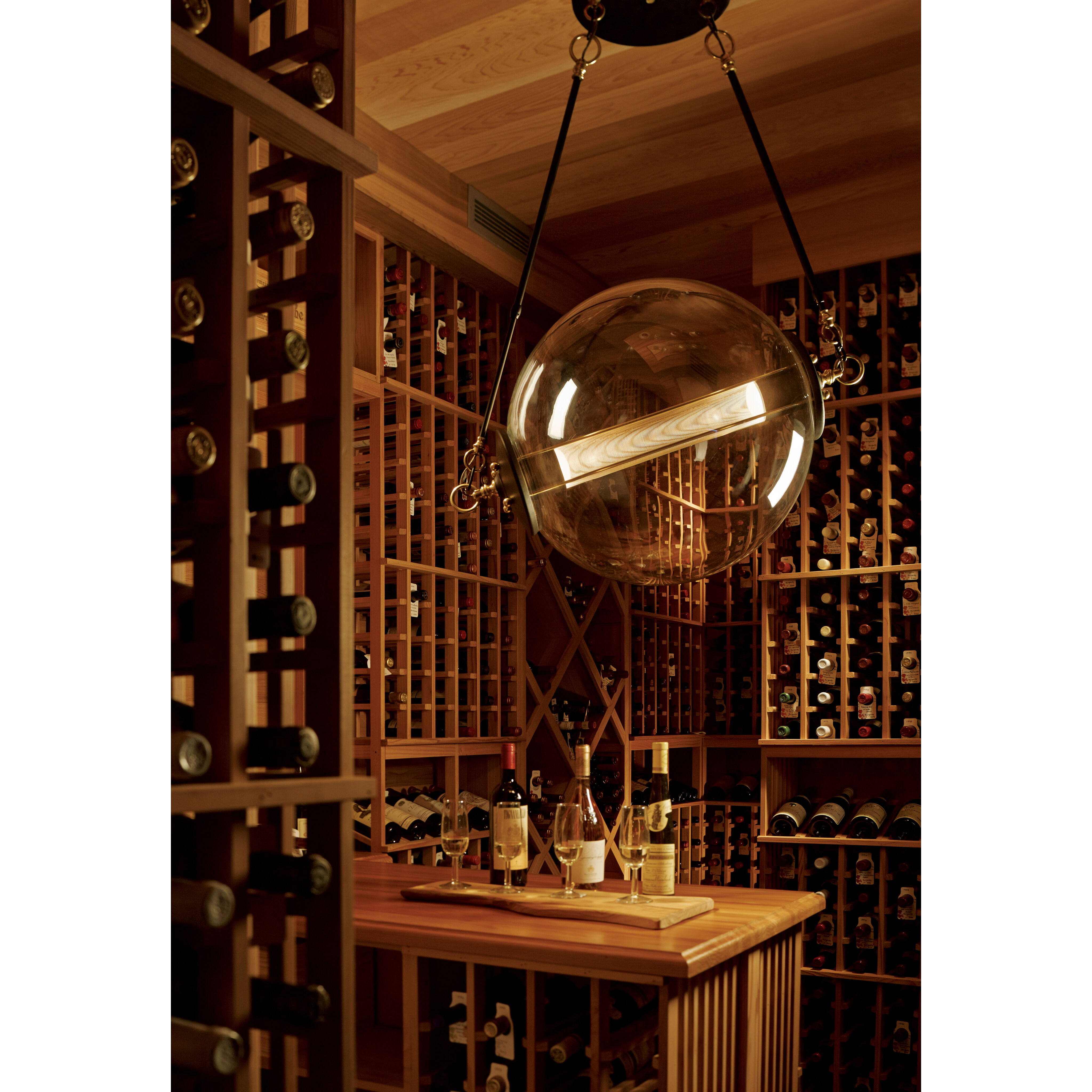 Otto 2 Light 28.4 inch Black with Brass Accents Pendant Ceiling Light in Stainless Steel Mesh tube, Sphere