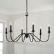 Weston 6 Light 38 inch Matte Black Chandelier Ceiling Light