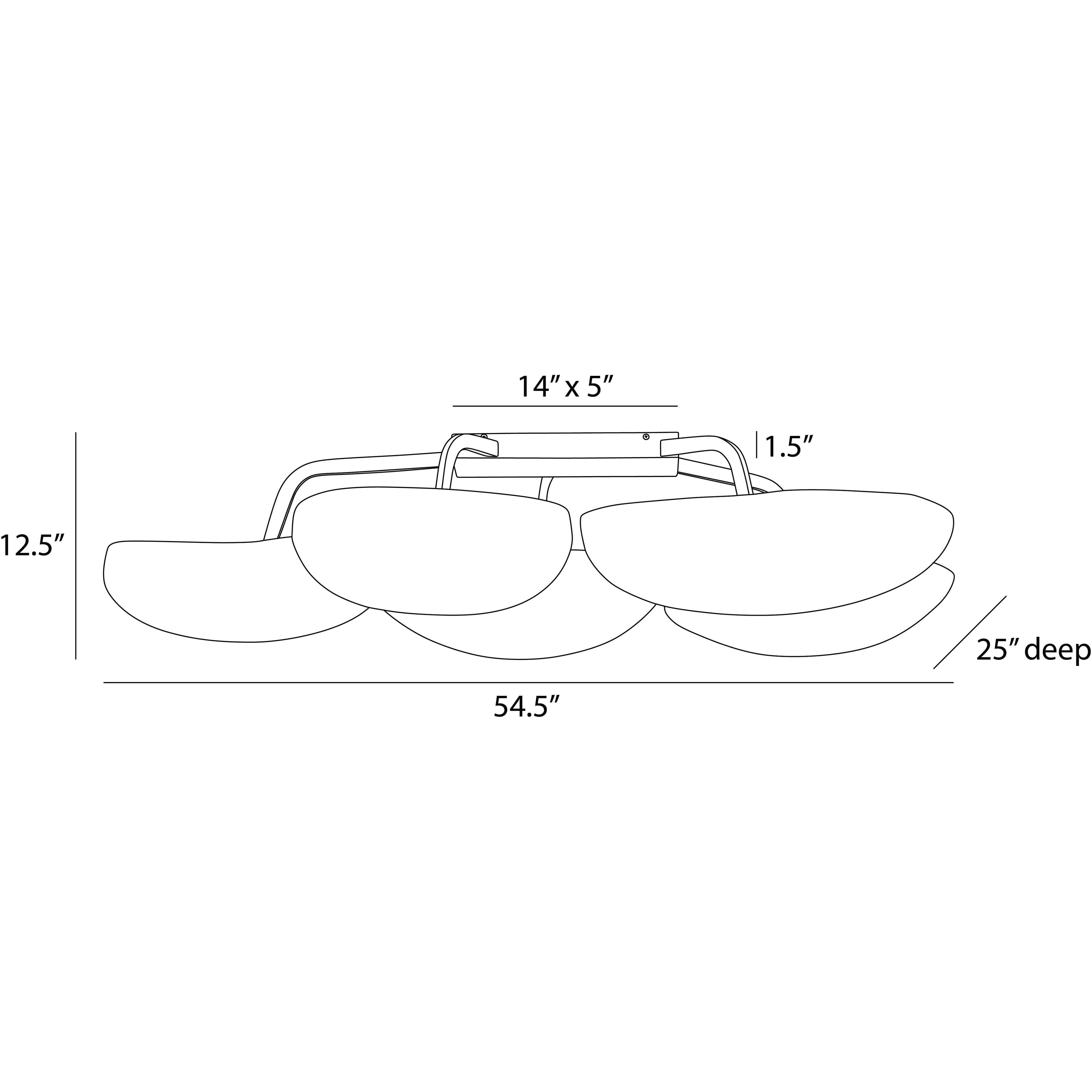 Theo 13 Light 54.5 inch Gold Leaf Flush Mount Ceiling Light