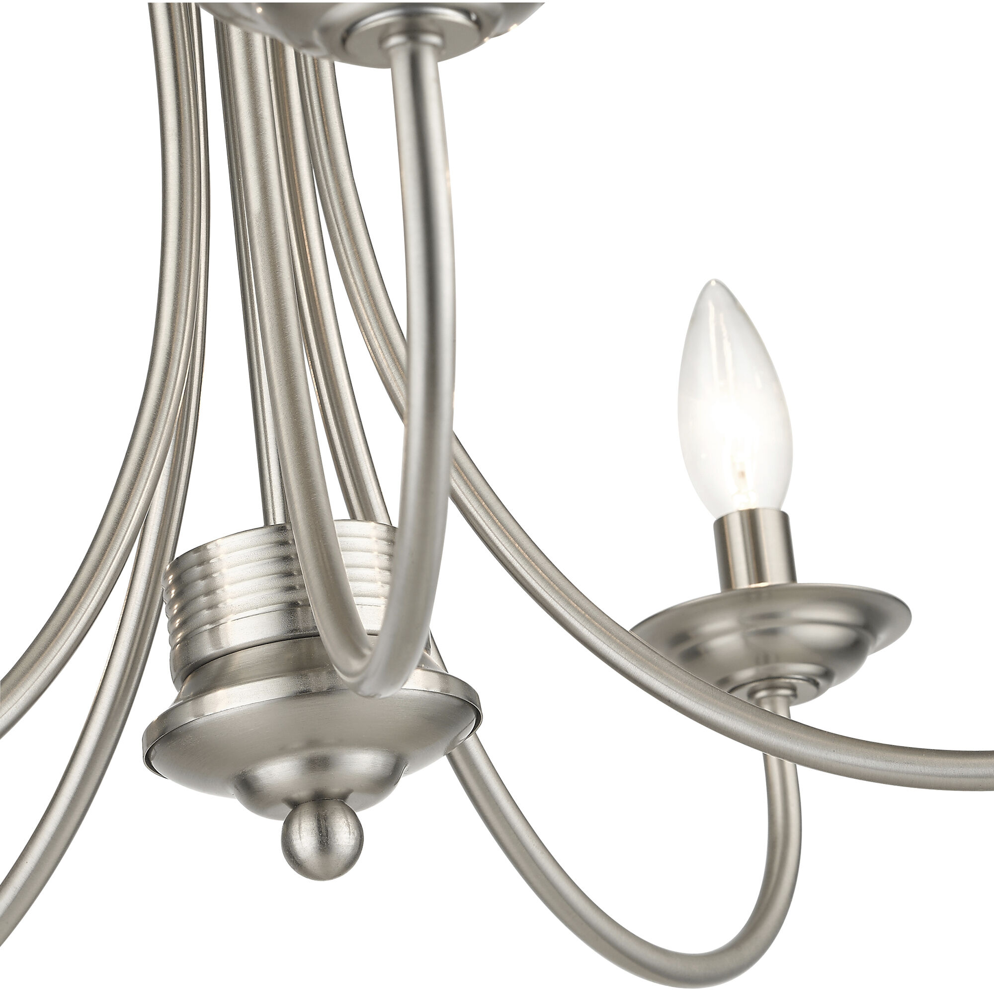 Estate 5 Light 24 inch Brushed Nickel Semi Flush Mount Ceiling Light, Large