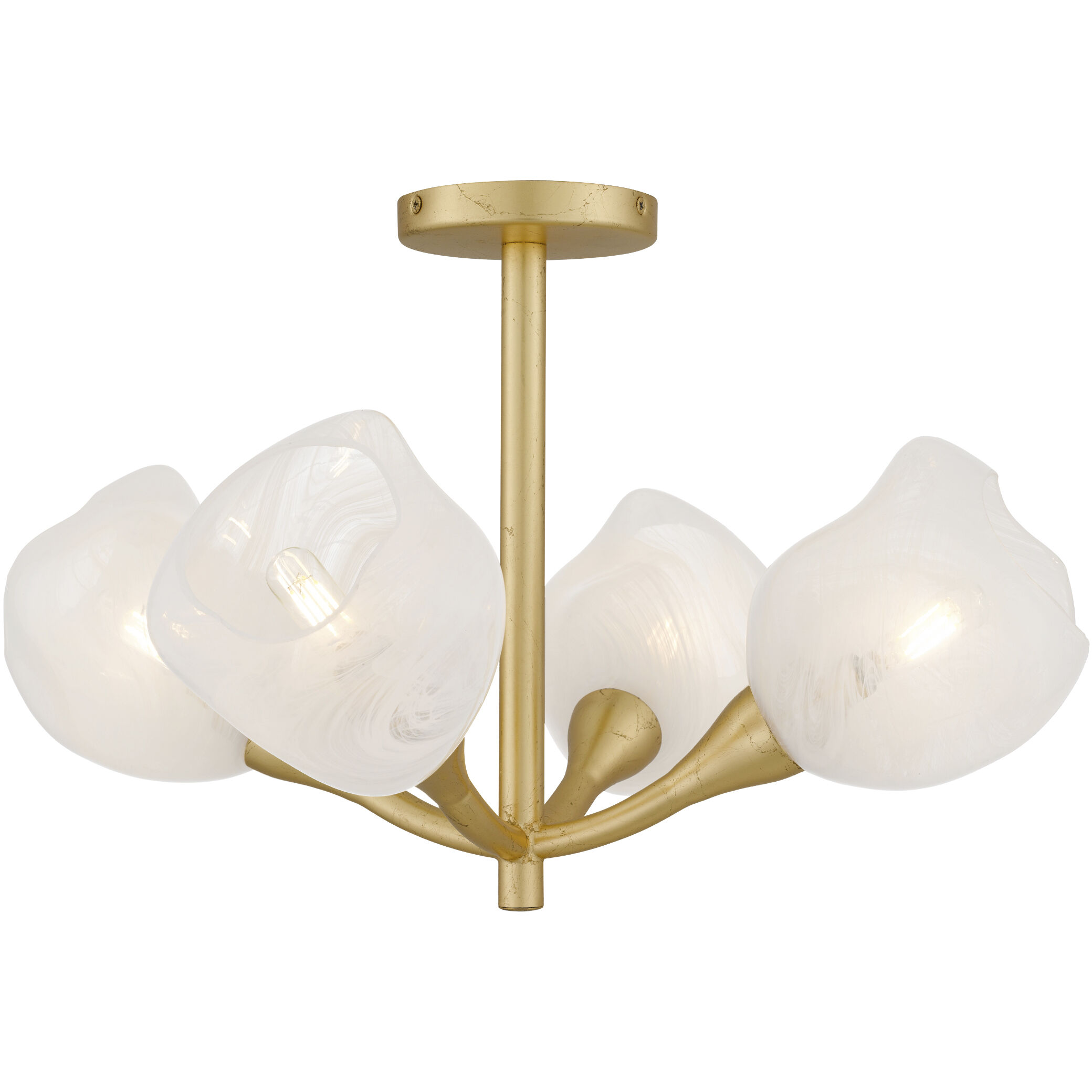 Adelyn 4 Light 22 inch Gold Leaf Semi-Flush Mount Ceiling Light