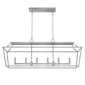 Laurel Ridge 6 Light 42 inch Brushed Nickel Linear Chandelier Ceiling Light
