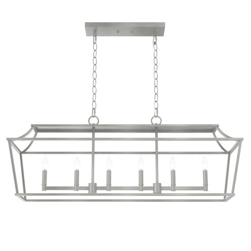 Laurel Ridge 6 Light 42 inch Brushed Nickel Linear Chandelier Ceiling Light