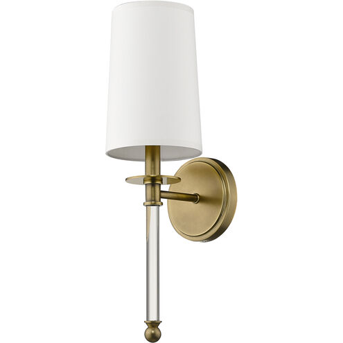 Mila 1 Light 5.5 inch Rubbed Brass Wall Sconce Wall Light