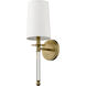 Mila 1 Light 5.5 inch Rubbed Brass Wall Sconce Wall Light