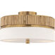 Nebri 3 Light 15 inch Legacy Brass Semi-Flush Mount Ceiling Light