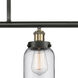 Ballston Small Bell 4 Light 48 inch Black Antique Brass Island Light Ceiling Light in Clear Glass
