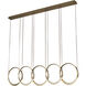 Eternal LED 5.9 inch Satin Antique Brass Multi-Pendant Ceiling Light