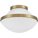 Xander 1 Light 12.25 inch Vibrant Gold Flush Ceiling Light in Vibrant Gold and White