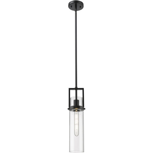 Utopia 1 Light 4.25 inch Matte Black Pendant Ceiling Light in Clear Glass