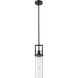 Utopia 1 Light 4.25 inch Matte Black Pendant Ceiling Light in Clear Glass