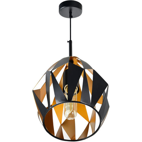 Oxide 1 Light 16 inch Black and Copper Down Pendant Ceiling Light