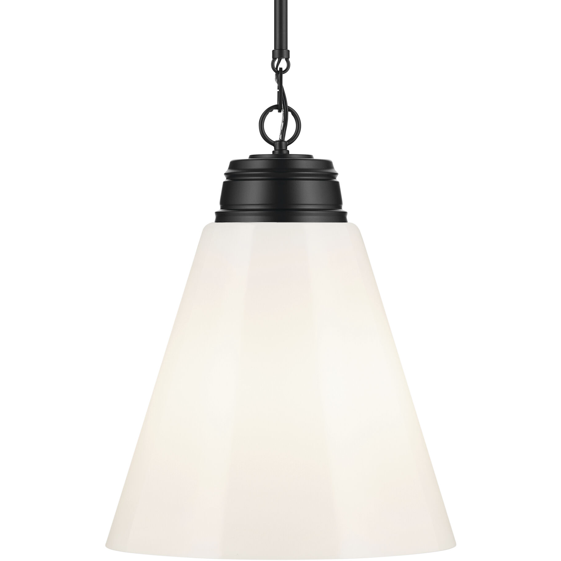 Marsailli 1 Light Black Pendant Ceiling Light in Opal, Large
