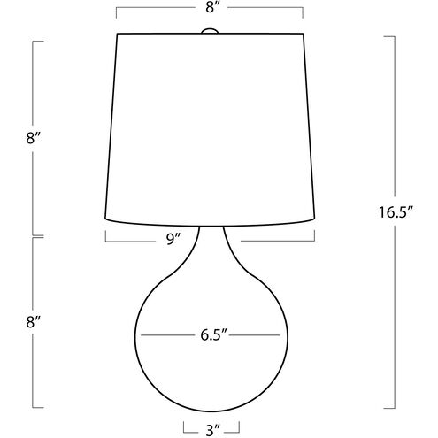 Noa 16.5 inch 60.00 watt Natural Mini Lamp Portable Light