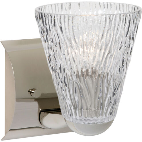 Nico 5 1 Light 5 inch Chrome Mini Sconce Wall Light in Incandescent, Clear Stone Glass