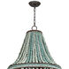 Malibu 6 Light 20.5 inch Blue Chandelier Ceiling Light