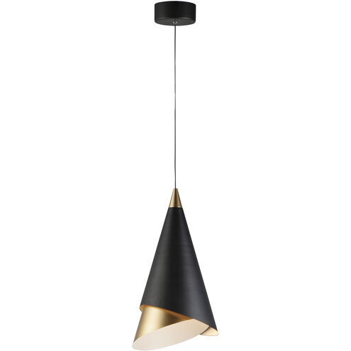 Mermaid LED 8.75 inch Black and Metallic Gold Mini Pendant Ceiling Light