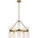 Alora Mood Nelly 10 Light 25.88 inch Brushed Gold Chandelier Ceiling Light in Glossy Opal Ribbed Glass Shade