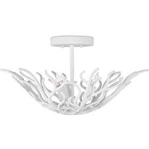 Snowfall 3 Light 21.5 inch Gesso White Semi-Flush Mount Ceiling Light