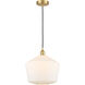 Edison Cindyrella 1 Light 12 inch Satin Gold Mini Pendant Ceiling Light