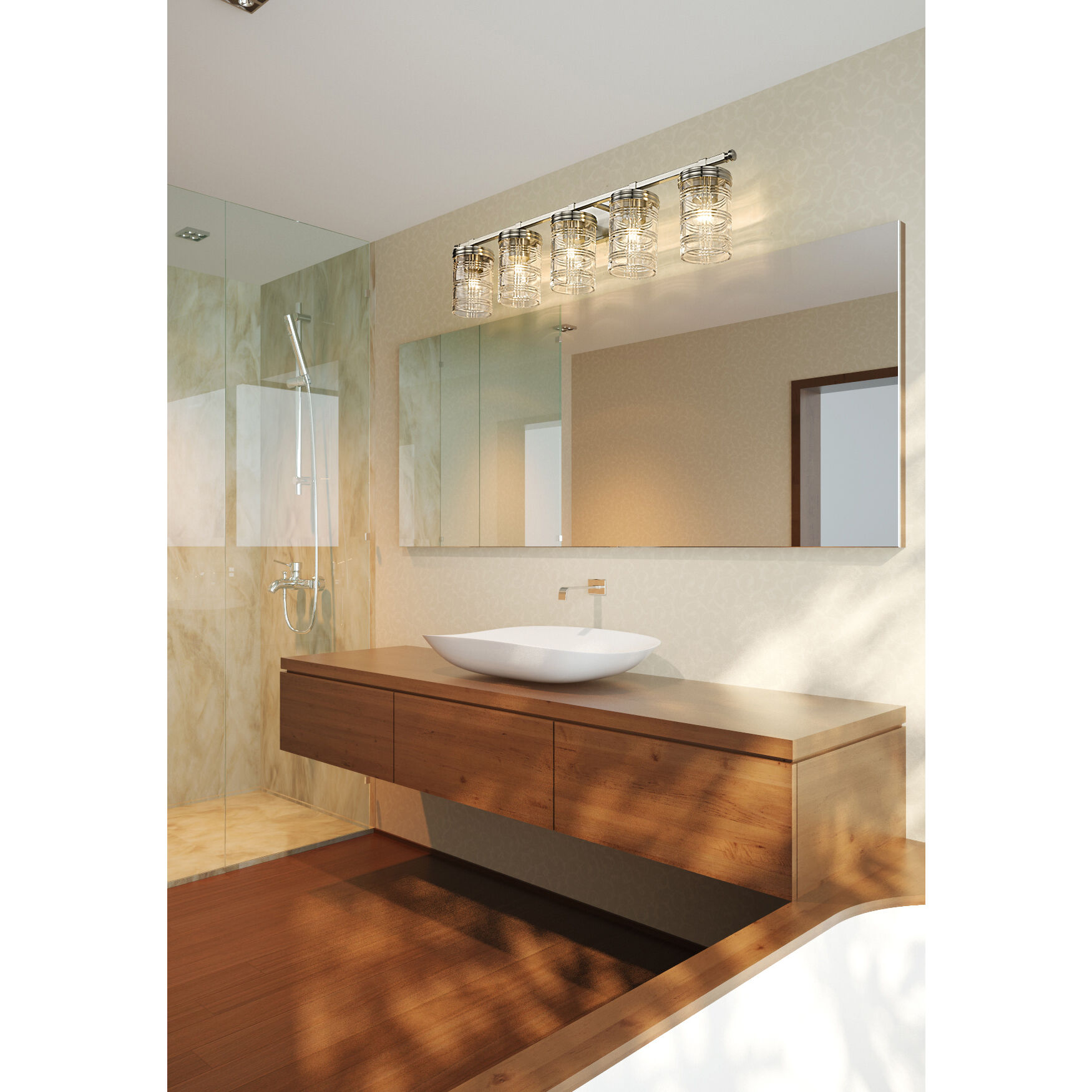 Archer 5 Light 38 inch Brushed Nickel Vanity Wall Light
