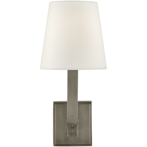 Visual Comfort Signature Collection Chapman & Myers Square Tube 1 Light 6.25 inch Antique Nickel Single Sconce Wall Light in Linen SL2819AN-L - Open Box