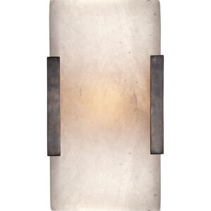 Kelly Wearstler Covet LED 5.25 inch Bronze Wide Clip Bath Sconce Wall Light, Kelly Wearstler, Wide, Clip, Alabaster Shade