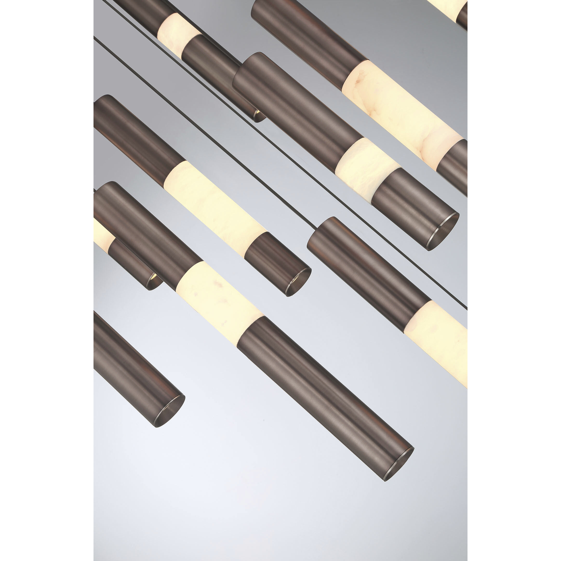 Ronda LED 32 inch Harlow Bronze Multi Drop Chandelier Ceiling Light