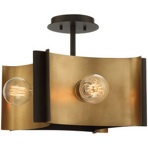 Metallo 4 Light 17 inch Bronze Semi Flush Mount Ceiling Light