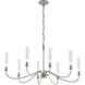 Grace 8 Light 36 inch Sterling Chandelier Ceiling Light, 8 Arm