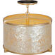 Sommers Bend 4 Light 17 inch Capiz Shell Gold Semi Flush Ceiling Light