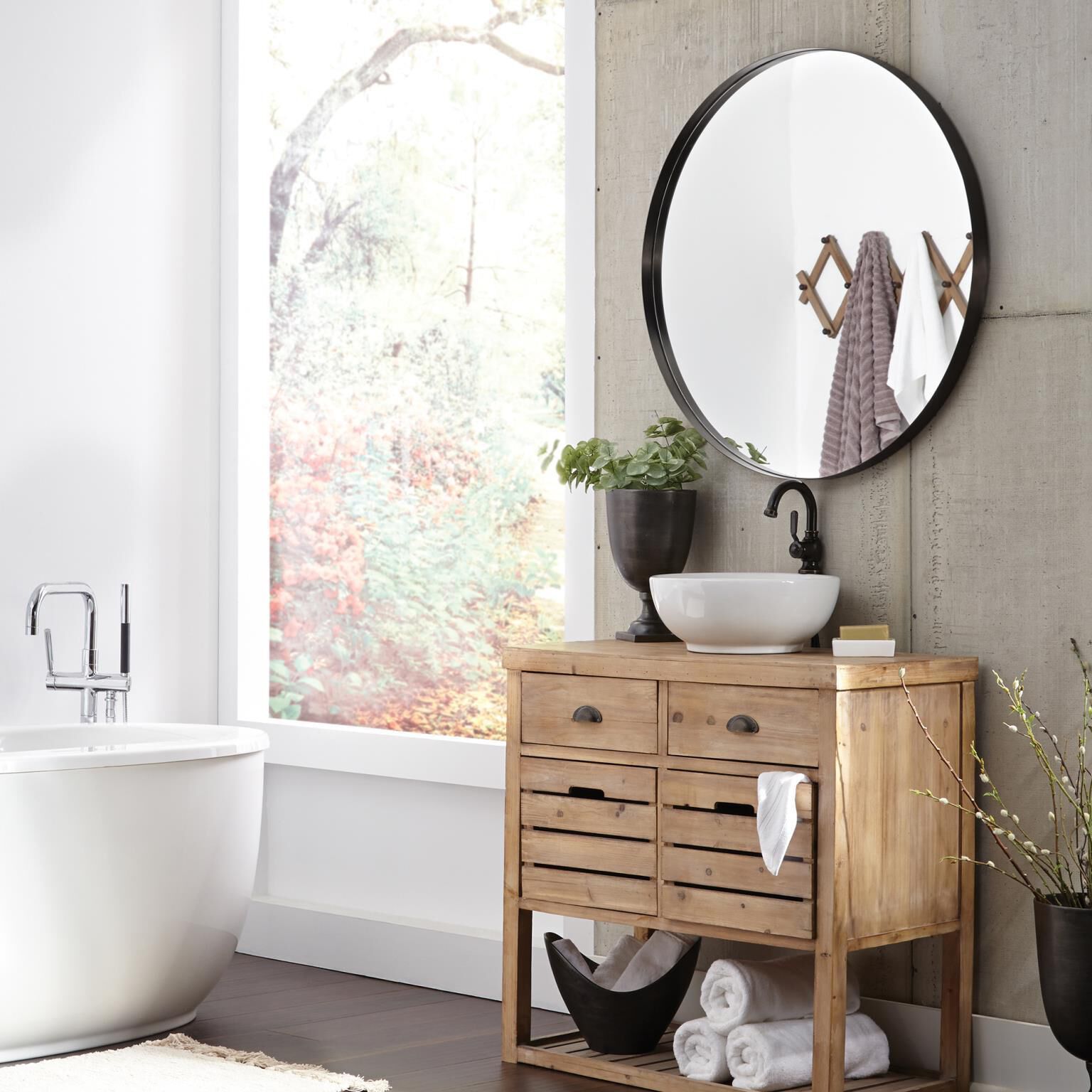 Steele 36 X 36 inch Black Mirror