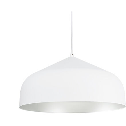 Helena Pendant Ceiling Light in White and Silver