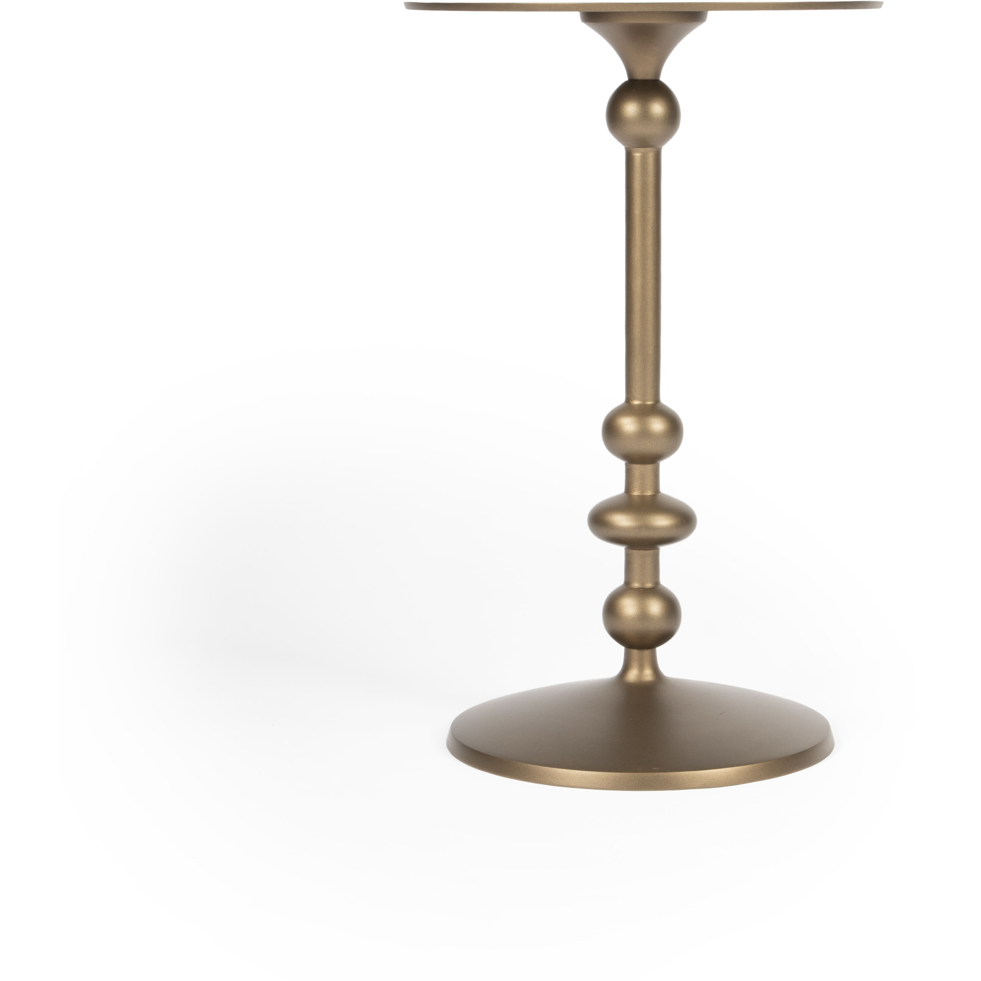 Zora Iron Pedestal Side Table in Bronze