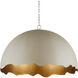 Tamago 1 Light 35.25 inch Smoky Olive/Contemporary Gold Pendant Ceiling Light, Hiroshi Koshitaka Collection