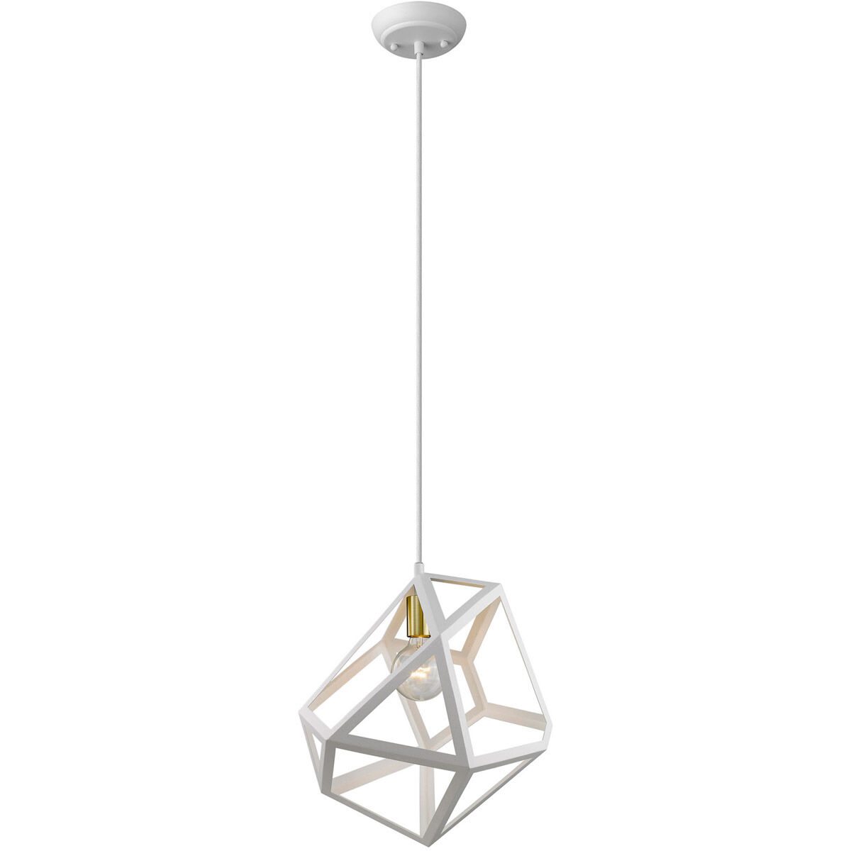 Hedron 1 Light 13 inch White Pendant Ceiling Light