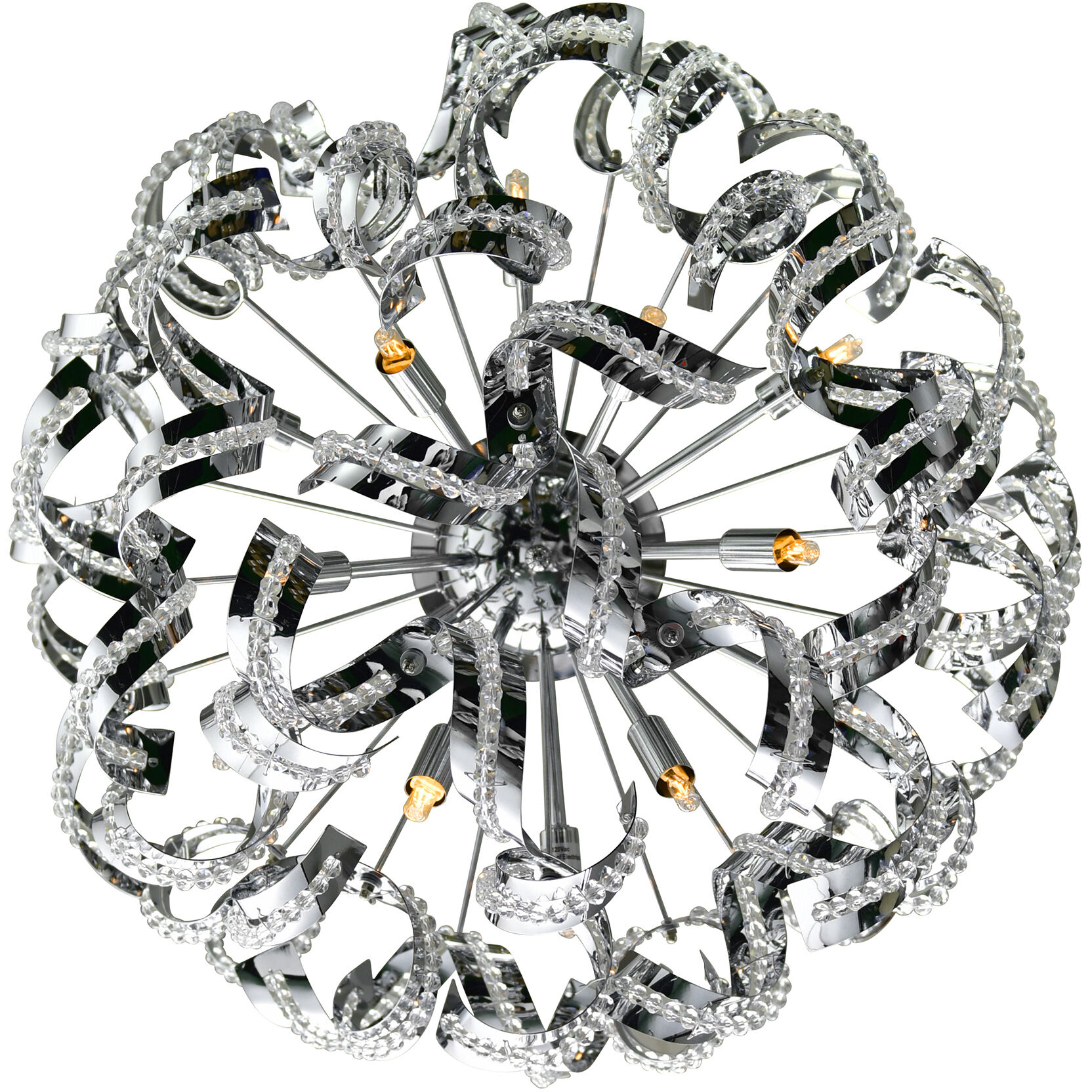 Swivel 13 Light 22 inch Chrome Flush Mount Ceiling Light