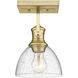 Yep Hines 1 Light 6.88 inch Brushed Champagne Brass Semi-Flush Mount Ceiling Light in Seeded Glass, Convertible