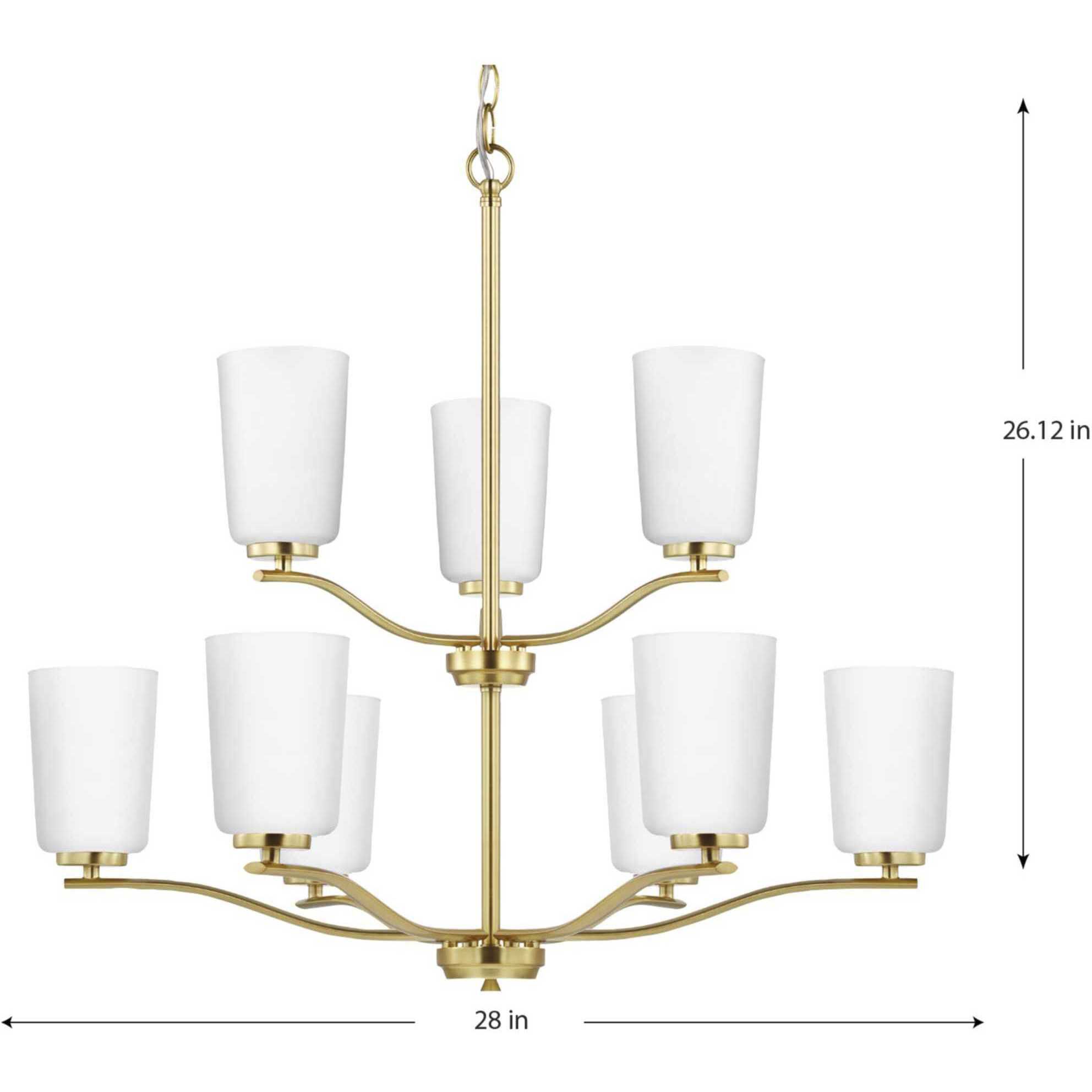 Adley 9 Light 28 inch Satin Brass Chandelier Ceiling Light
