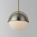 Duke 1 Light 11.5 inch Satin Nickel and Satin Brass Single Pendant Ceiling Light