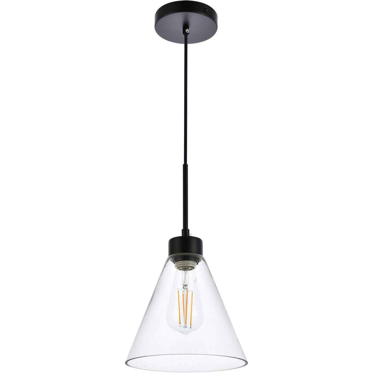 Mera 1 Light 8 inch Black Pendant Ceiling Light