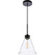 Mera 1 Light 8 inch Black Pendant Ceiling Light