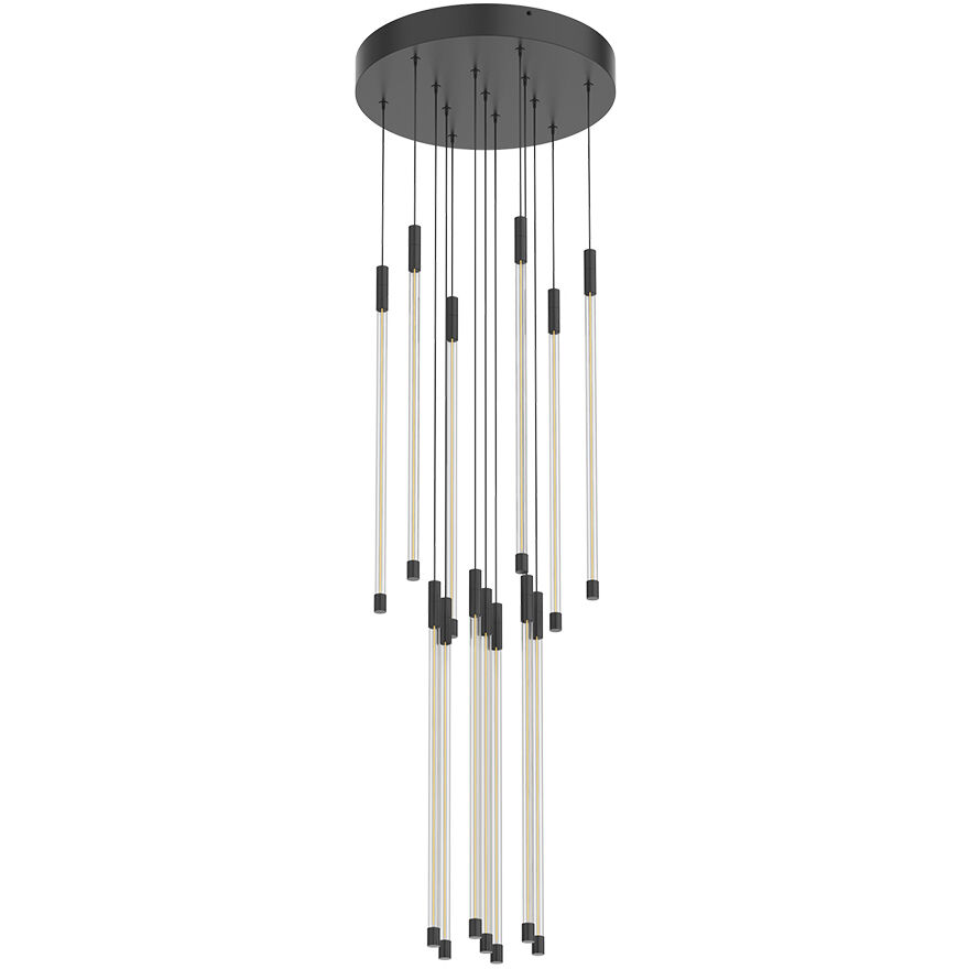 Motif LED 12.75 inch Black Multi-Pendant Ceiling Light