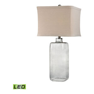 Hammered Grey Glass 31 inch 9.5 watt Grey Smoke Table Lamp Portable Light in LED