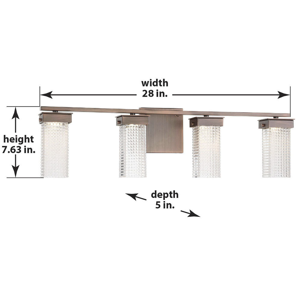 Dewberry Lane LED 28 inch Dark Brushed Bronze Bath Light Wall Light