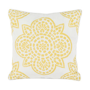 Starfish 16 X 16 inch Bright Yellow/Ivory Pillow Cover