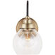 Daphne 1 Light 6 inch Aged Brass and Black Sconce Wall Light