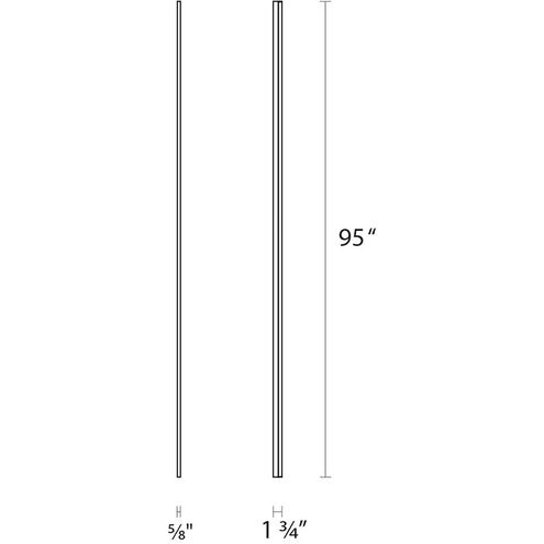 Stiletto Lungo LED 95 inch Satin White Wall Bar Wall Light in 95 in.
