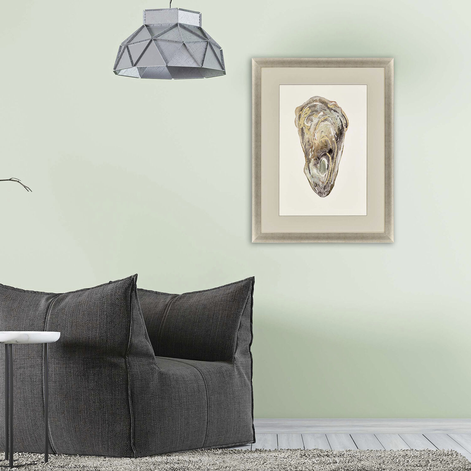 Crassostrea Virginica Neutral and Metallic and Beige and Gray Framed Art, The Studio