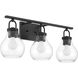 Mansfield 3 Light 24 inch Matte Black Vanity Light Wall Light